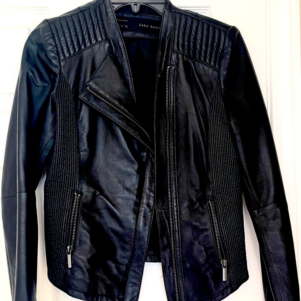 Black leather jacket